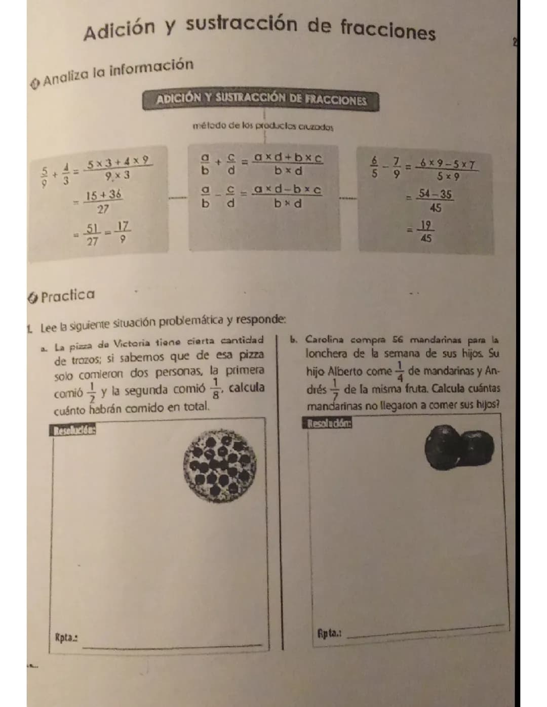 Adición y Sustracción de Fracciones