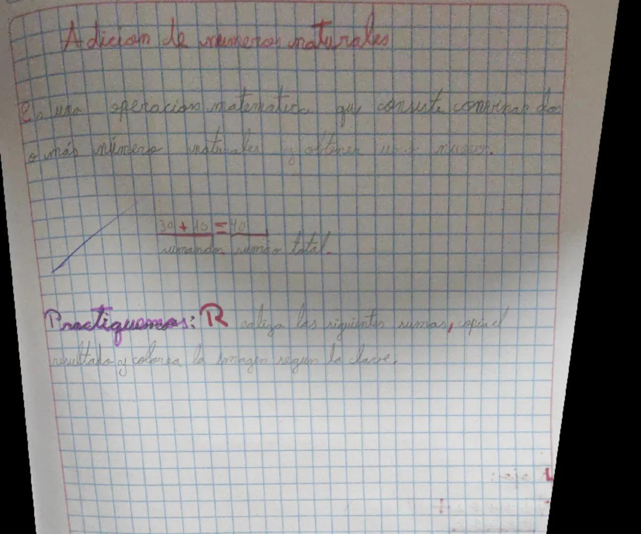 # Adición de números naturales

Es una operación matemática que consiste en combinar dos o más números naturales y obtener un número.

$30 +