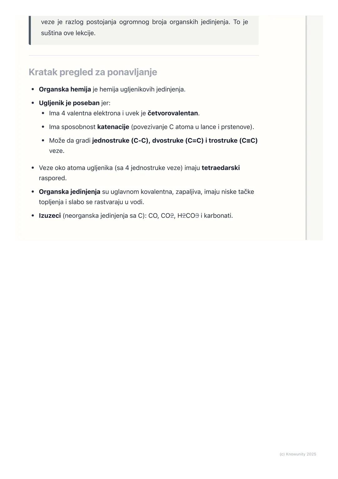 # Pojam organske hemije i
specifičnost ugljenika

Uvod u organsku hemiju

Organska hemija je deo hemije koji proučava jedinjenja ugljenika. 