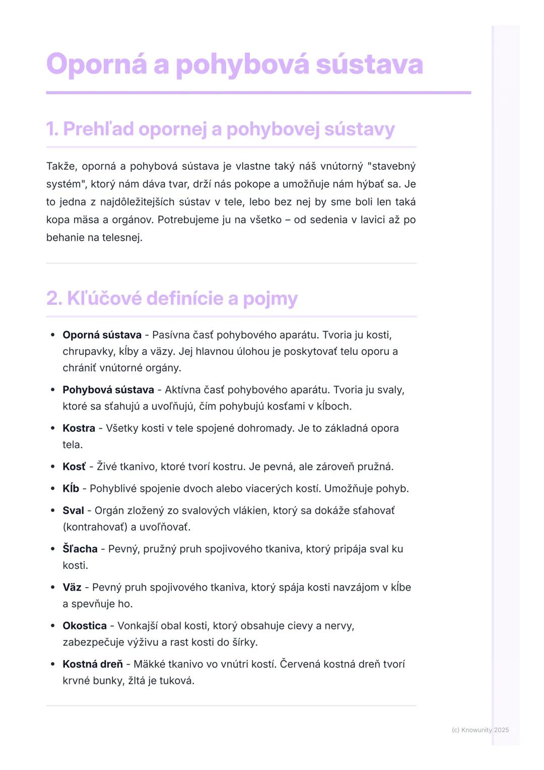 # Oporná a pohybová sústava

1. Prehľad opornej a pohybovej sústavy

Takže, oporná a pohybová sústava je vlastne taký náš vnútorný "stavebný