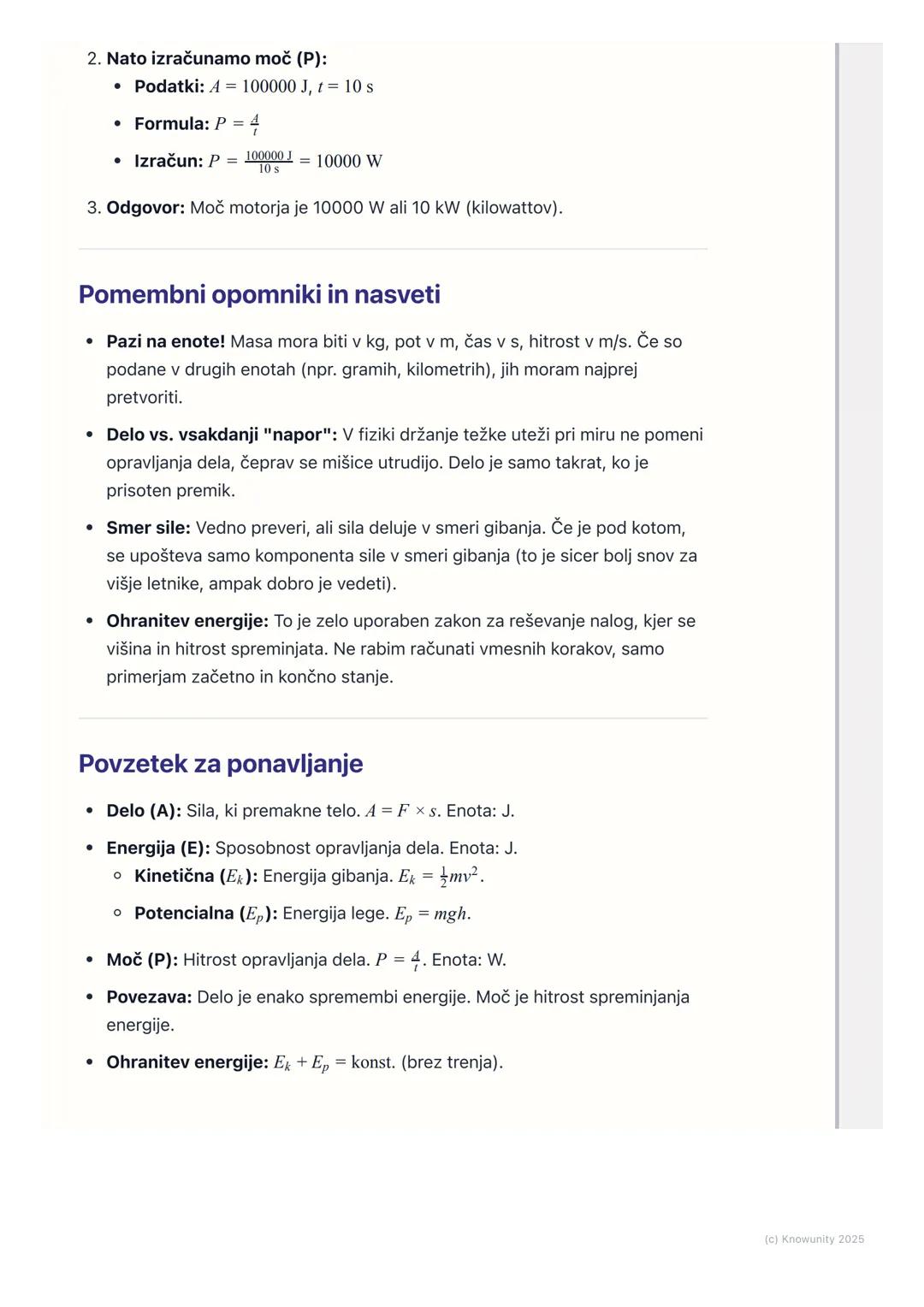 # Delo, energija in moč

Osnovni pregled

Delo, energija in moč so trije zelo povezani fizikalni pojmi. V bistvu opisujejo,
kako se sile in 