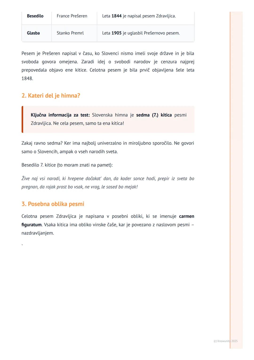 # Slovenska himna

Slovenska himna

Naša državna himna je zelo pomembna pesem, ki predstavlja Slovenijo. Ni samo
navadna pesem, ampak simbol