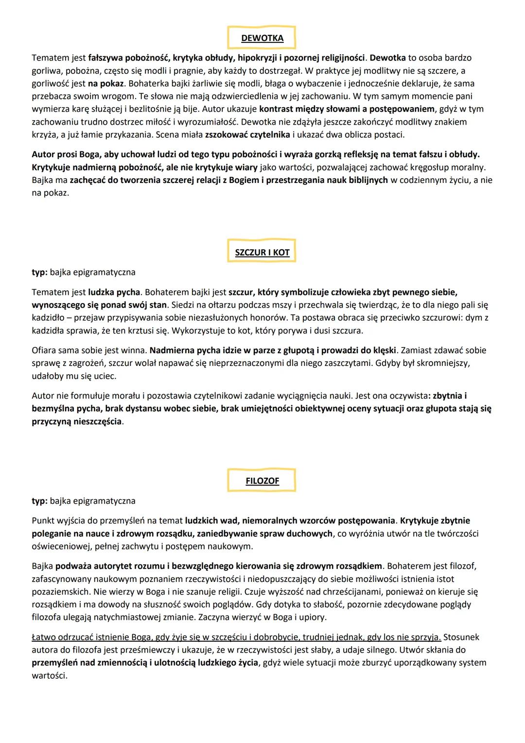 # Ignacy Krasicki

CECHY CHARAKTERYSTYCZNE SATYR:

- karykaturalność postaci, deformacja rzeczywistości w celu ukazania zjawisk negatywnych
