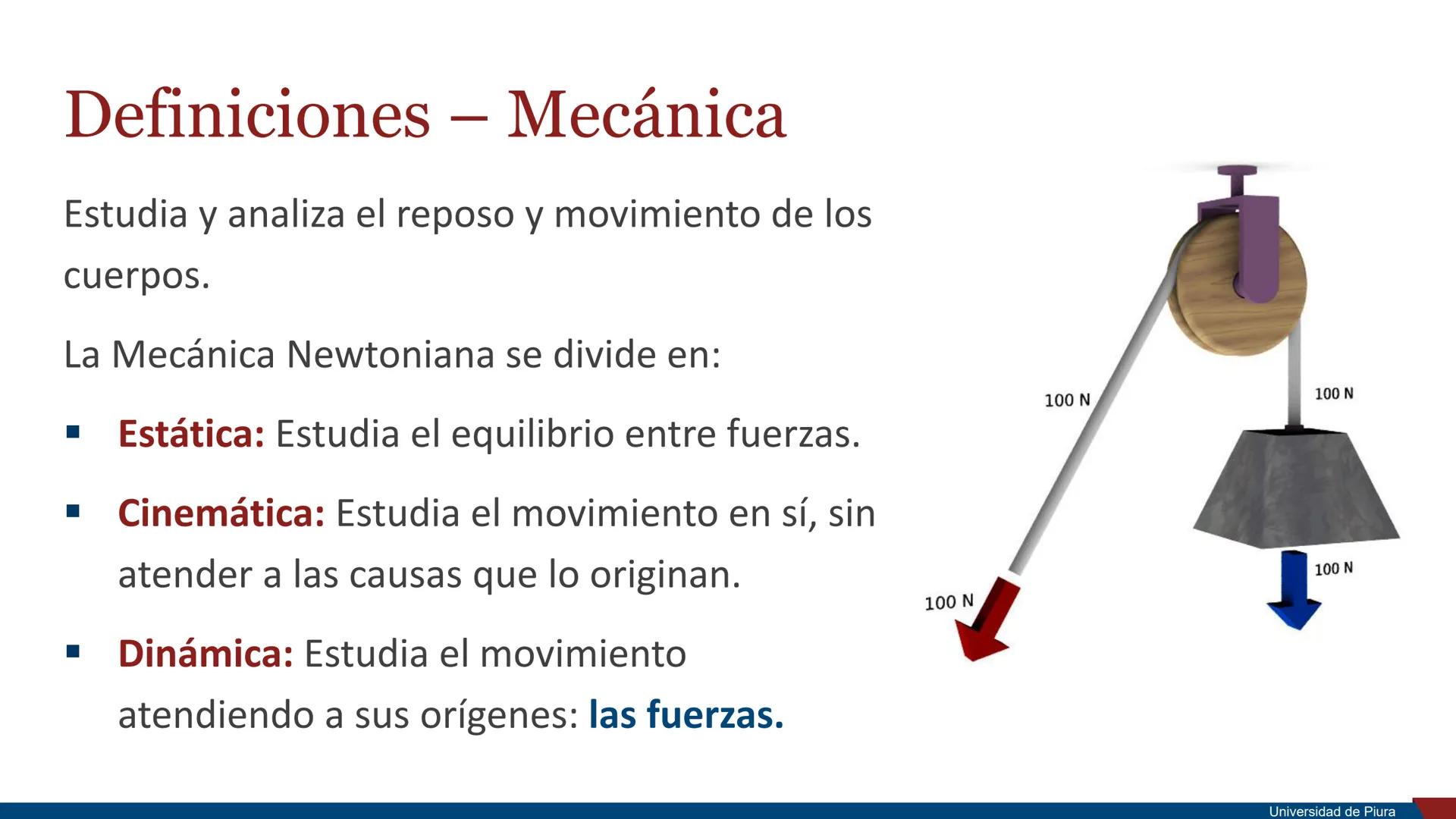 RSITAS STUDIORUM
PIURENSIS
UNIVERSIDAD
DE PIURA

Estática

Unidad 2. Principios de la Mecánica

Docente: Ing. Valeria Córdova Mgtr. Ing. Ros
