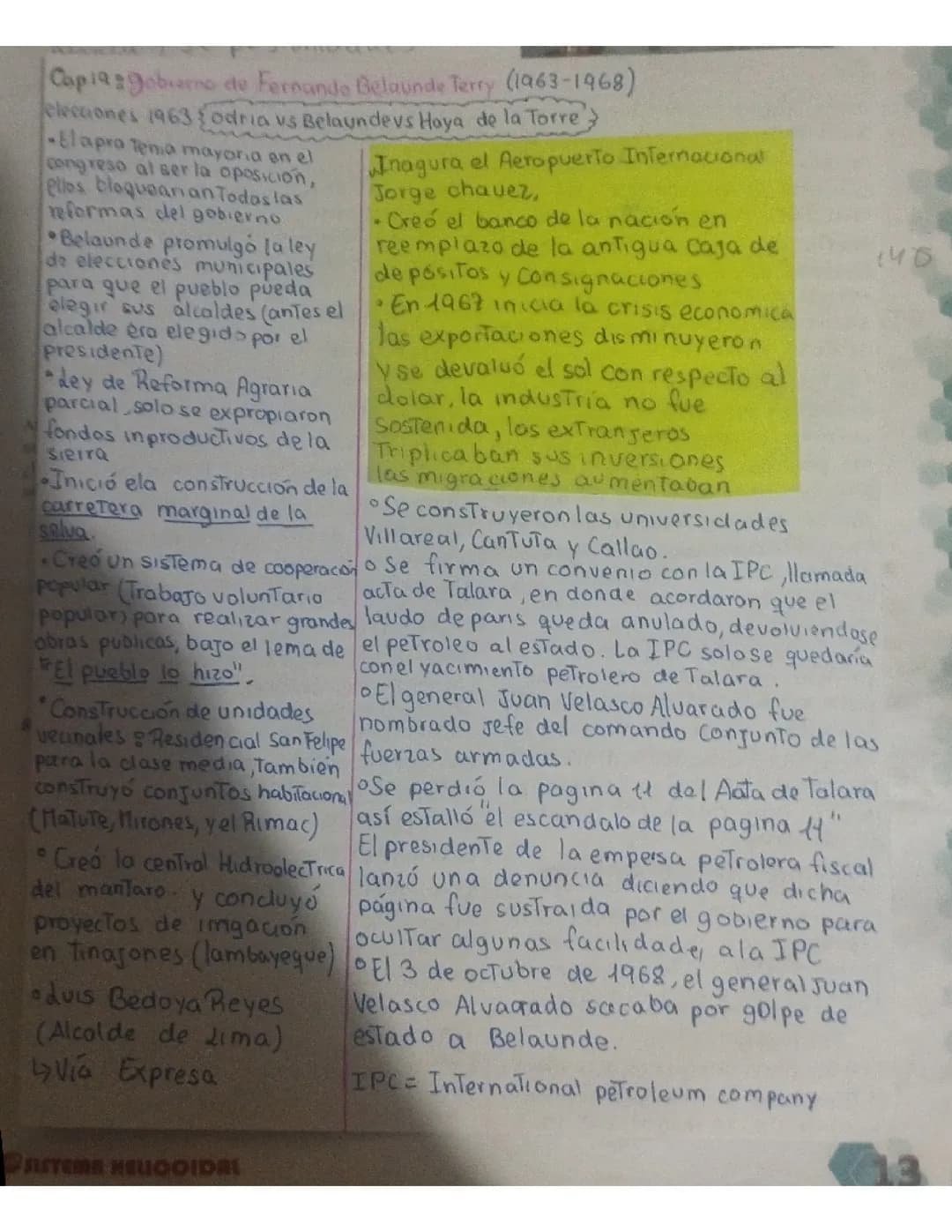 gobierno de Fernando belaúnde resumido 