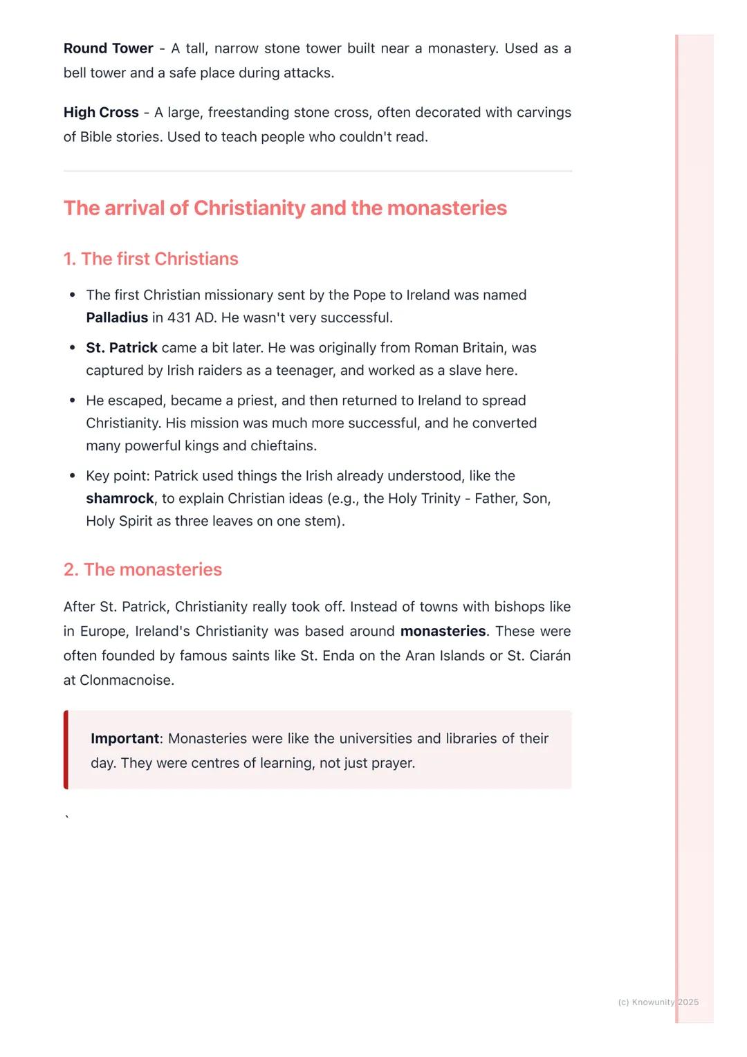 # Early Christian Ireland:
# Monasteries and Saints

An introduction to early Christian Ireland

Before Christianity, Ireland was a pagan co