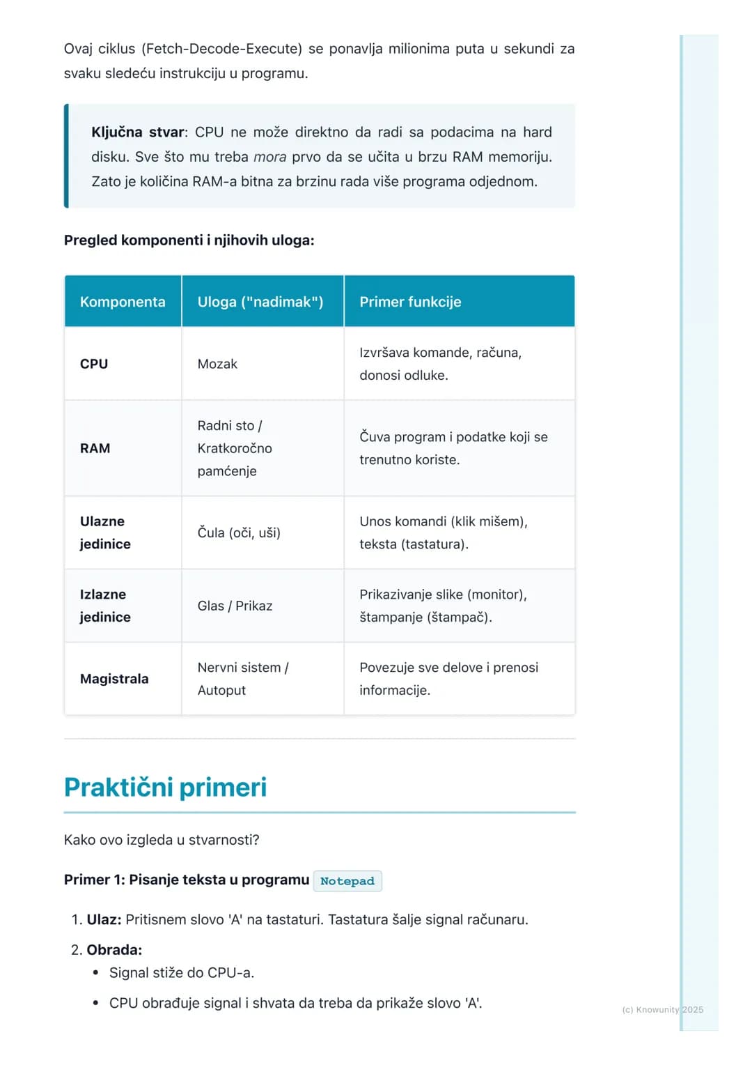 # Osnovna arhitektura računara

## Uvod u arhitekturu računara

Svaki računar, od laptopa do telefona, radi po sličnom principu. Nije to sam