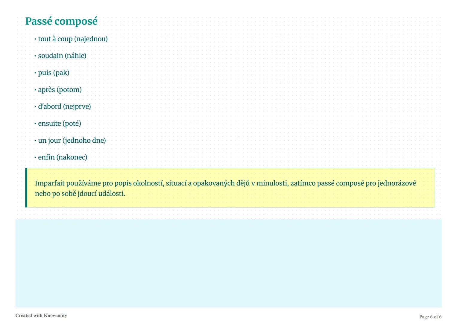 # Rozdíl mezi imparfait a passé composé ve
francouzštině

Přehled dvou základních minulých časů ve francouzštině - imparfait a passé composé
