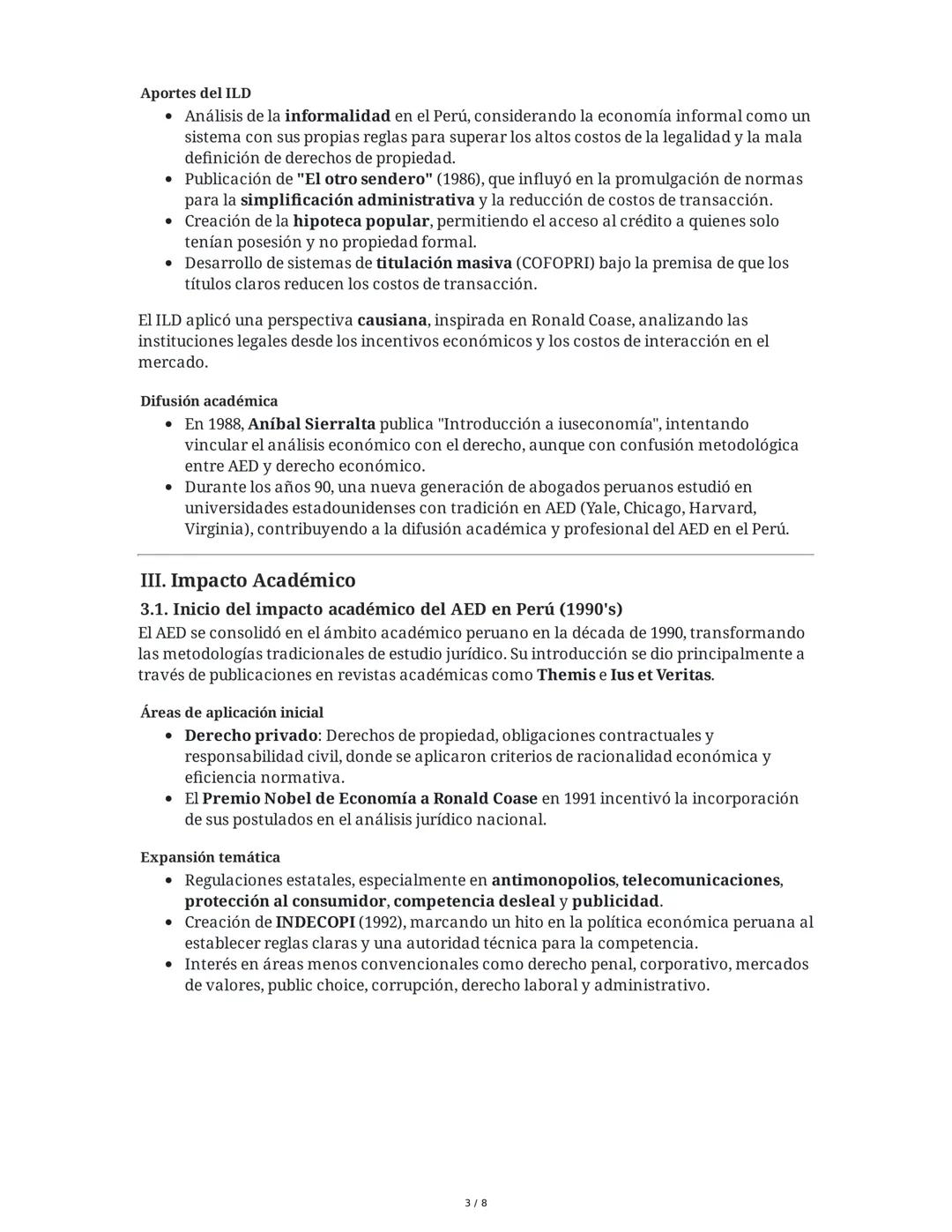 El impacto del análisis económico del derecho en el Perú
I. Introducción
El Análisis Económico del Derecho (AED) ha comenzado a influir de m