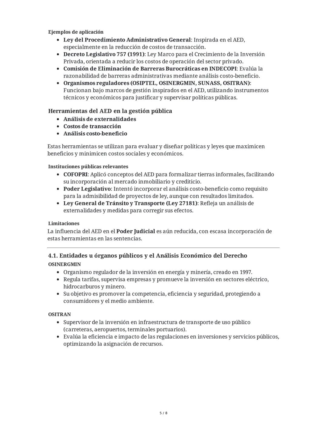 El impacto del análisis económico del derecho en el Perú
I. Introducción
El Análisis Económico del Derecho (AED) ha comenzado a influir de m