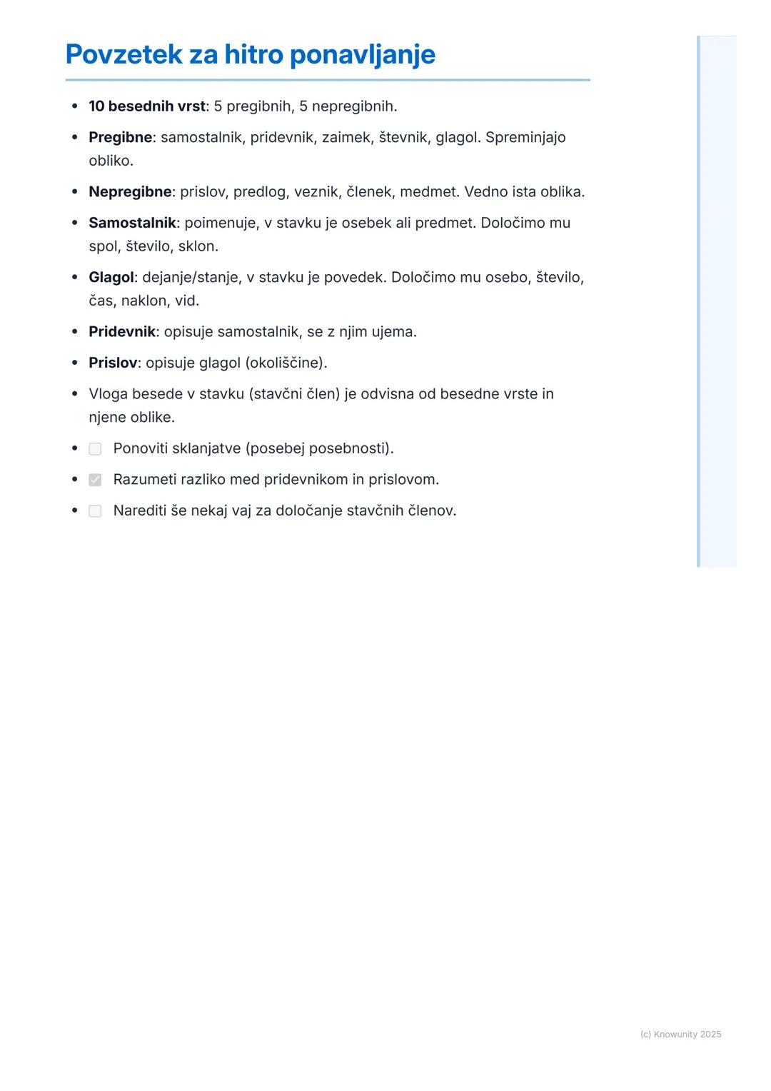 # Besedne vrste in njihove vloge

## Uvod v besedne vrste

Besedne vrste so osnova jezika. Vsaka beseda v stavku pripada določeni
vrsti, ki 