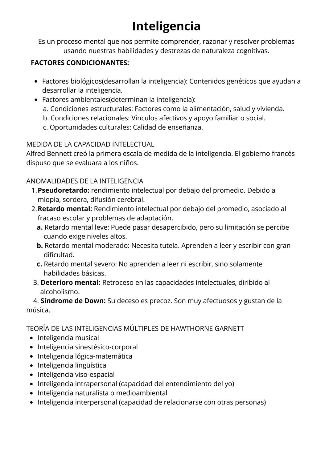 # Inteligencia

Es un proceso mental que nos permite comprender, razonar y resolver problemas
usando nuestras habilidades y destrezas de nat