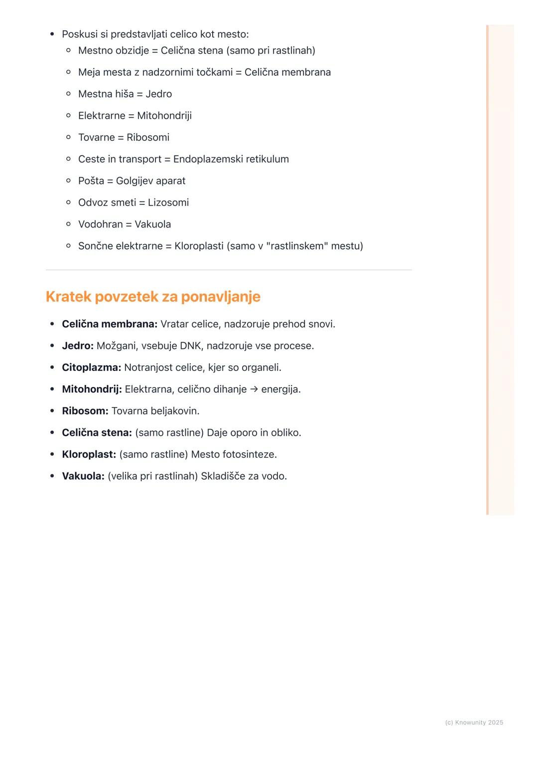 # Zgradba celice

Uvod: Celica kot osnovna enota življenja

Vsa živa bitja so zgrajena iz celic. Celica je najmanjša enota, ki lahko
samosto