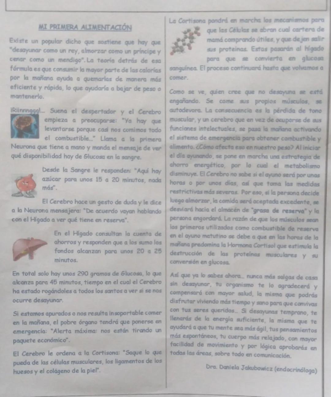 # MI PRIMERA ALIMENTACIÓN

Existe un popular dicho que sostiene que hay que
"desayunar como un rey, almorzar como un príncipe y
cenar como u