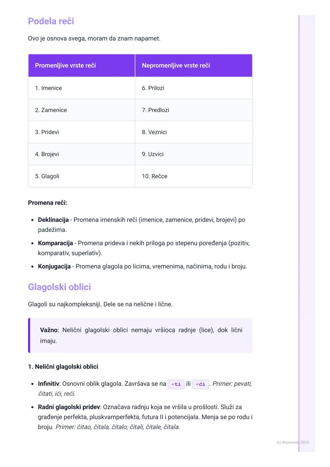 # Morfologija (Nauka o oblicima
reči)

Morfologija - nauka o oblicima reči

Morfologija je deo gramatike koji proučava vrste reči i njihove 