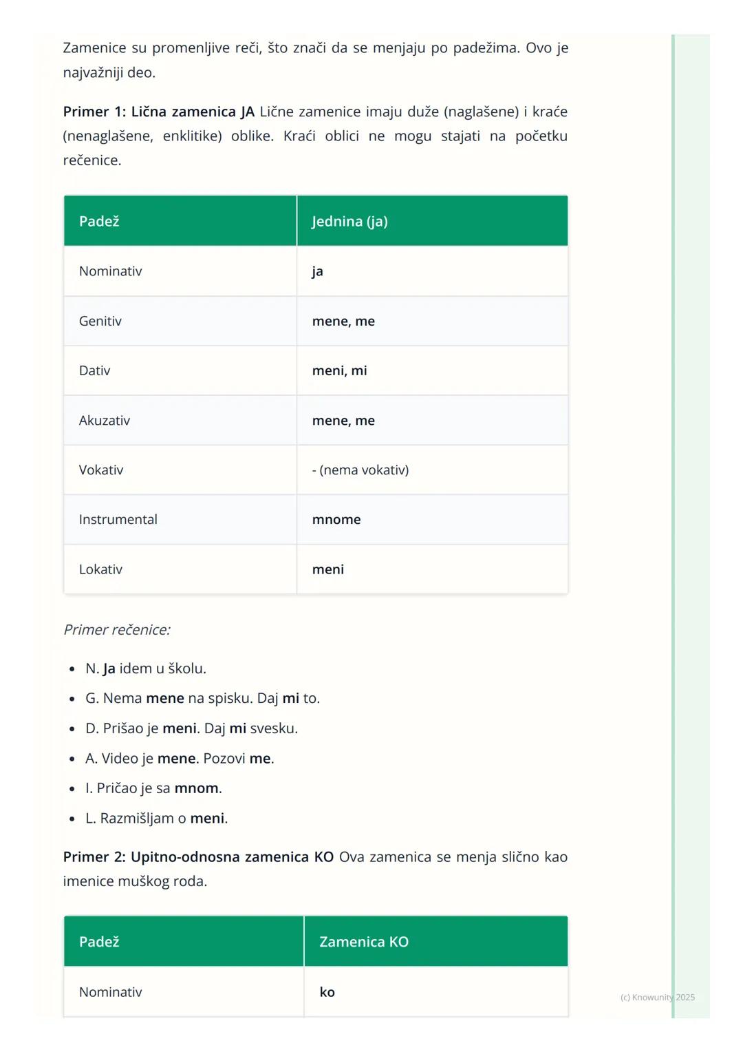 # Zamenice

## Šta su zamenice?

Zamenice su promenljiva vrsta reči. One zamenjuju imenice, prideve i
brojeve. Zato se i zovu "zamenice". Ko