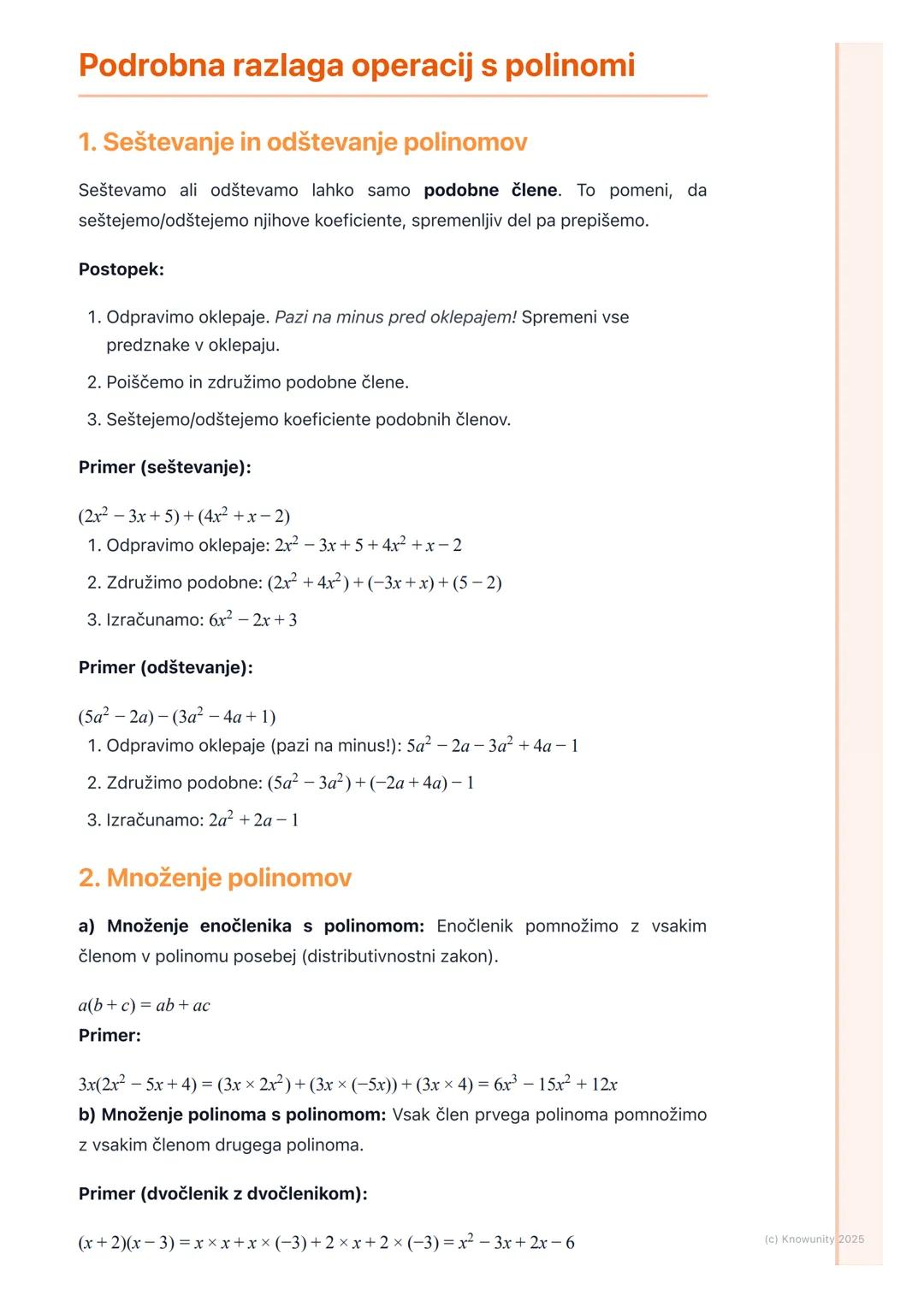 # Algebrski izrazi in polinomi

## Uvod v algebrske izraze in polinome

Algebrski izrazi so osnova algebre. Sestavljeni so iz števil, spreme