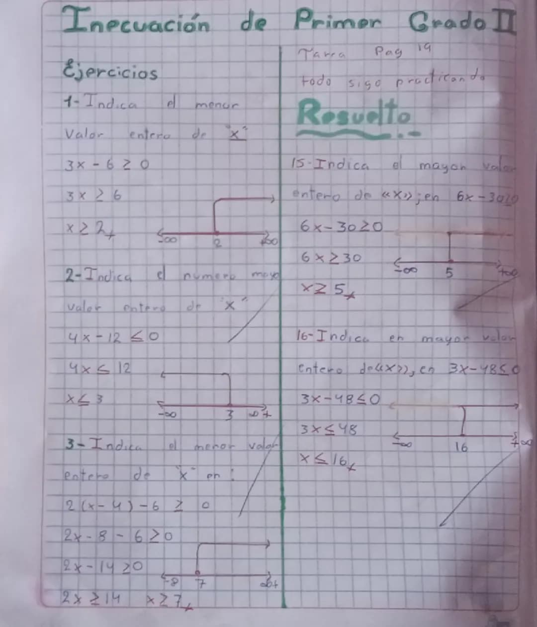 Inecuación de Primer Grado II
Ejercicios
Tara
Pag
19
Fodo
Sigo
practicando
1-Indica
menur
Resuelto
Valor
entera
de
✗1
15-Indica
al
mayoh
«Xj