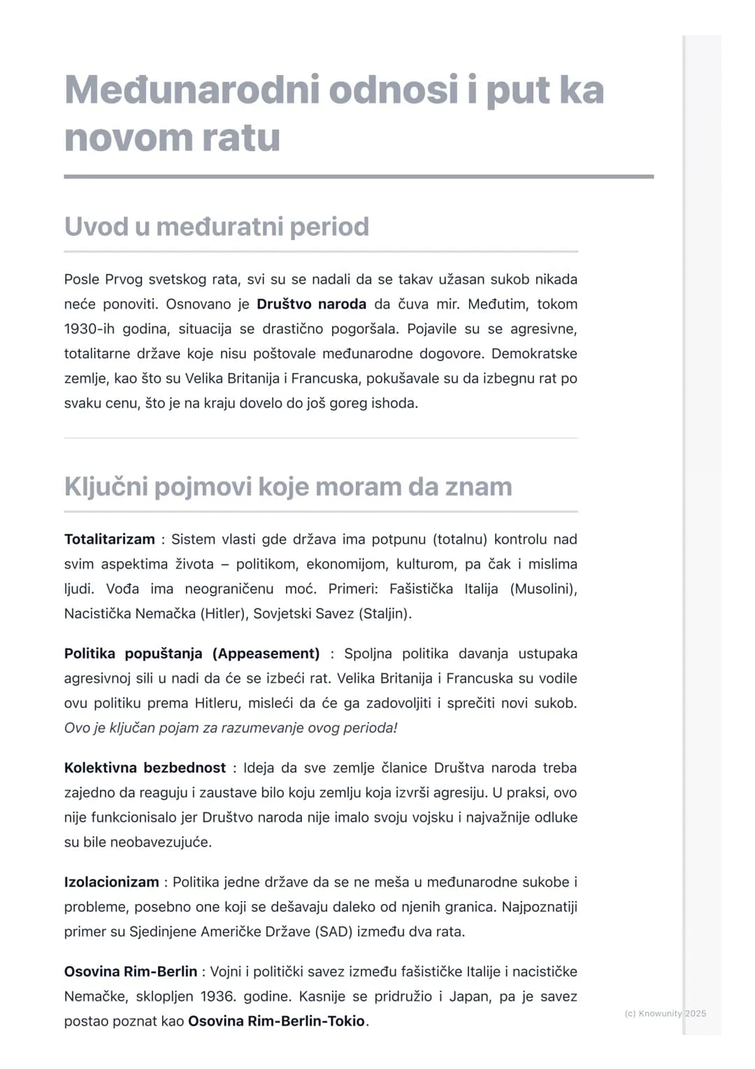 # Međunarodni odnosi i put ka
novom ratu

Uvod u međuratni period

Posle Prvog svetskog rata, svi su se nadali da se takav užasan sukob nika