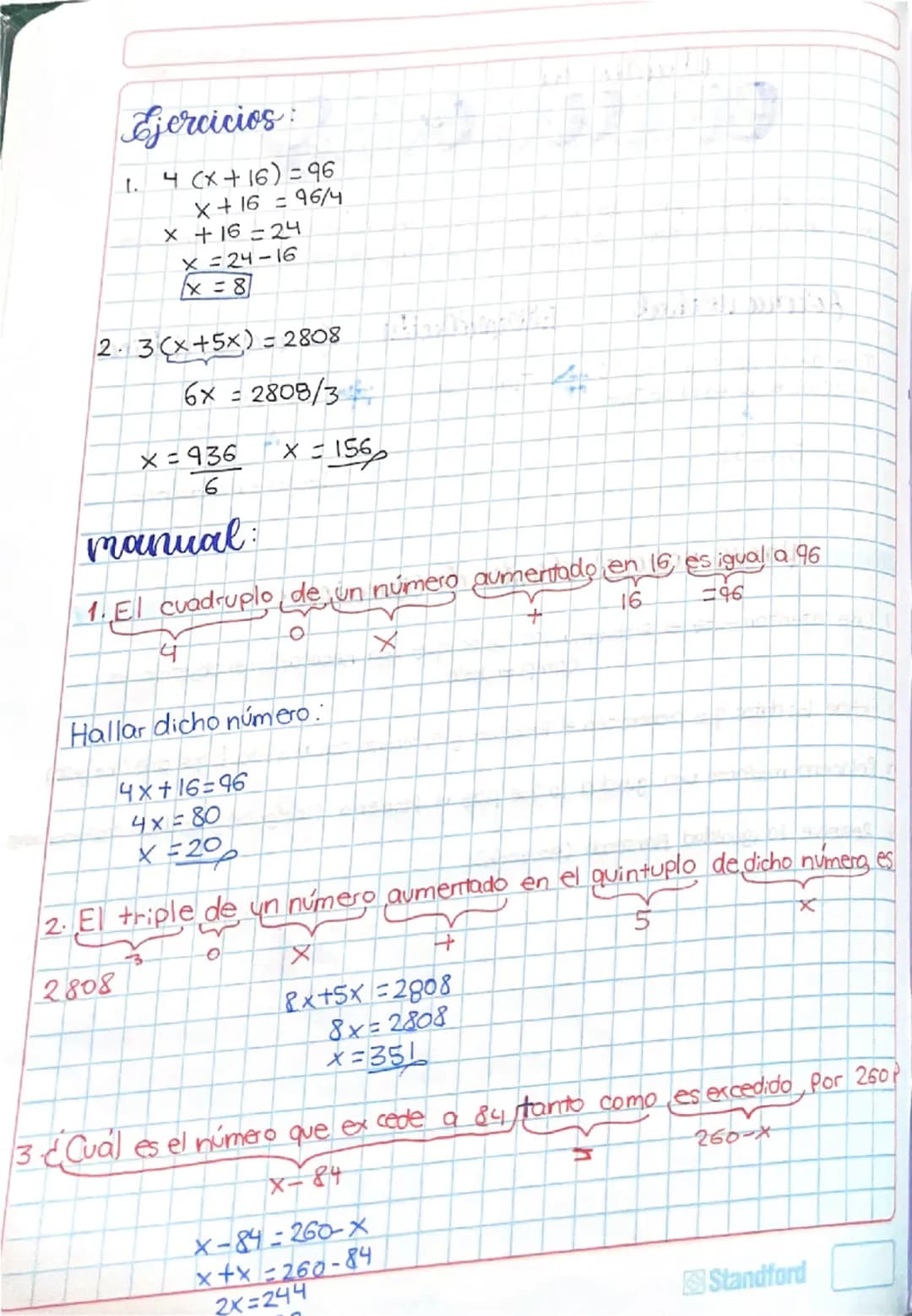# Planteo de ecuaciones

Consiste en que a partir de una **forma verbal** (enunciado) se realice una interpretación del mismo para obtener l