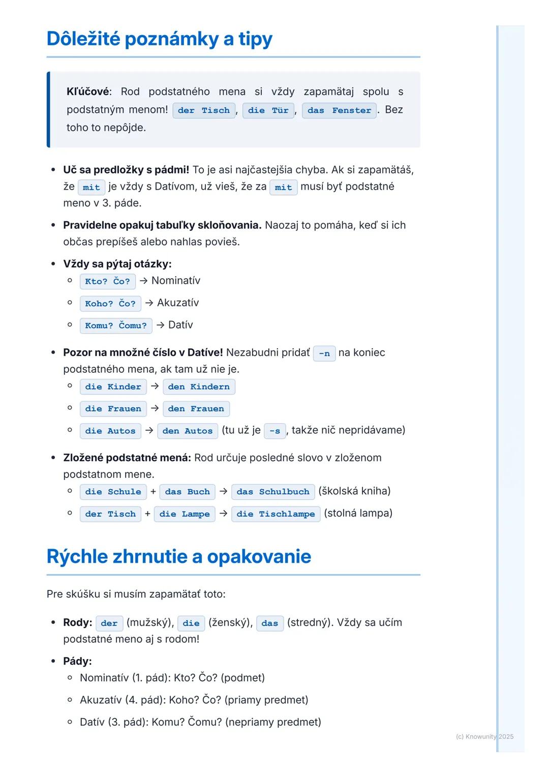 # Podstatné mená a členy

Prehľad a úvod

Takže, naša ďalšia téma na opakovanie z nemčiny sú podstatné mená a
členy. Toto je fakt dôležité, 