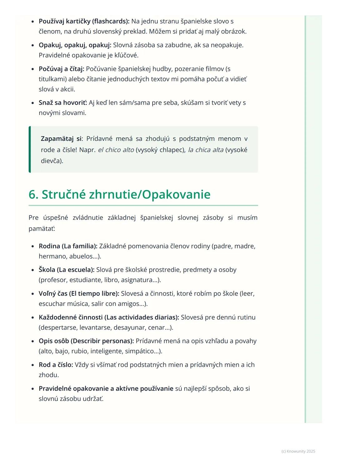 # Základná slovná zásoba

1. Prehľad a úvod

Dnes si zopakujeme a prehĺbime základnú španielsku slovnú zásobu, ktorá je
kľúčová pre každoden
