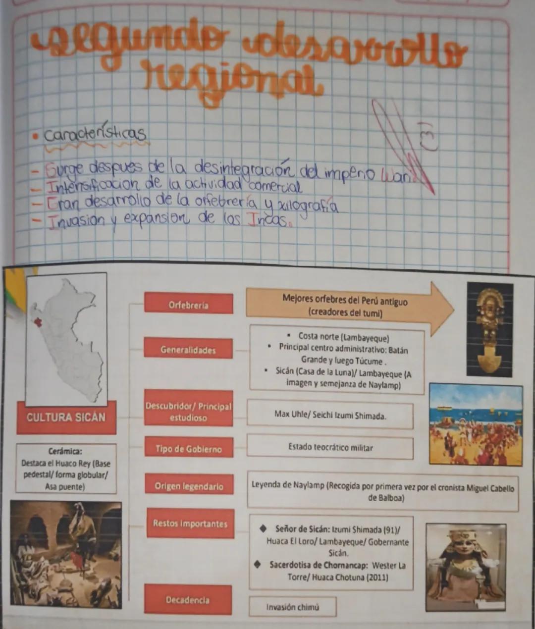 --- OCR Start ---
segundo desarrollo
regional
•Características
Surge despues de la desintegración del impeno wan
Intensificacion de la comer