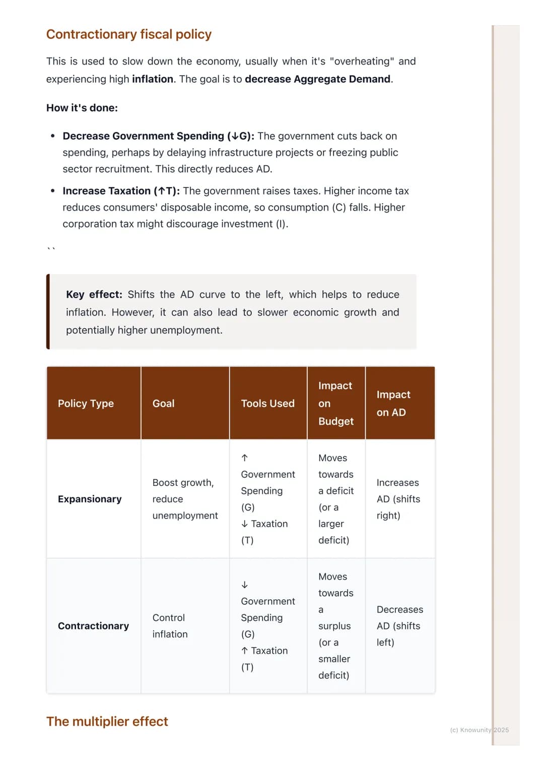 # Fiscal Policy

What is fiscal policy?

Fiscal policy is the use of government spending (G) and taxation (T) to
influence the economy. It's