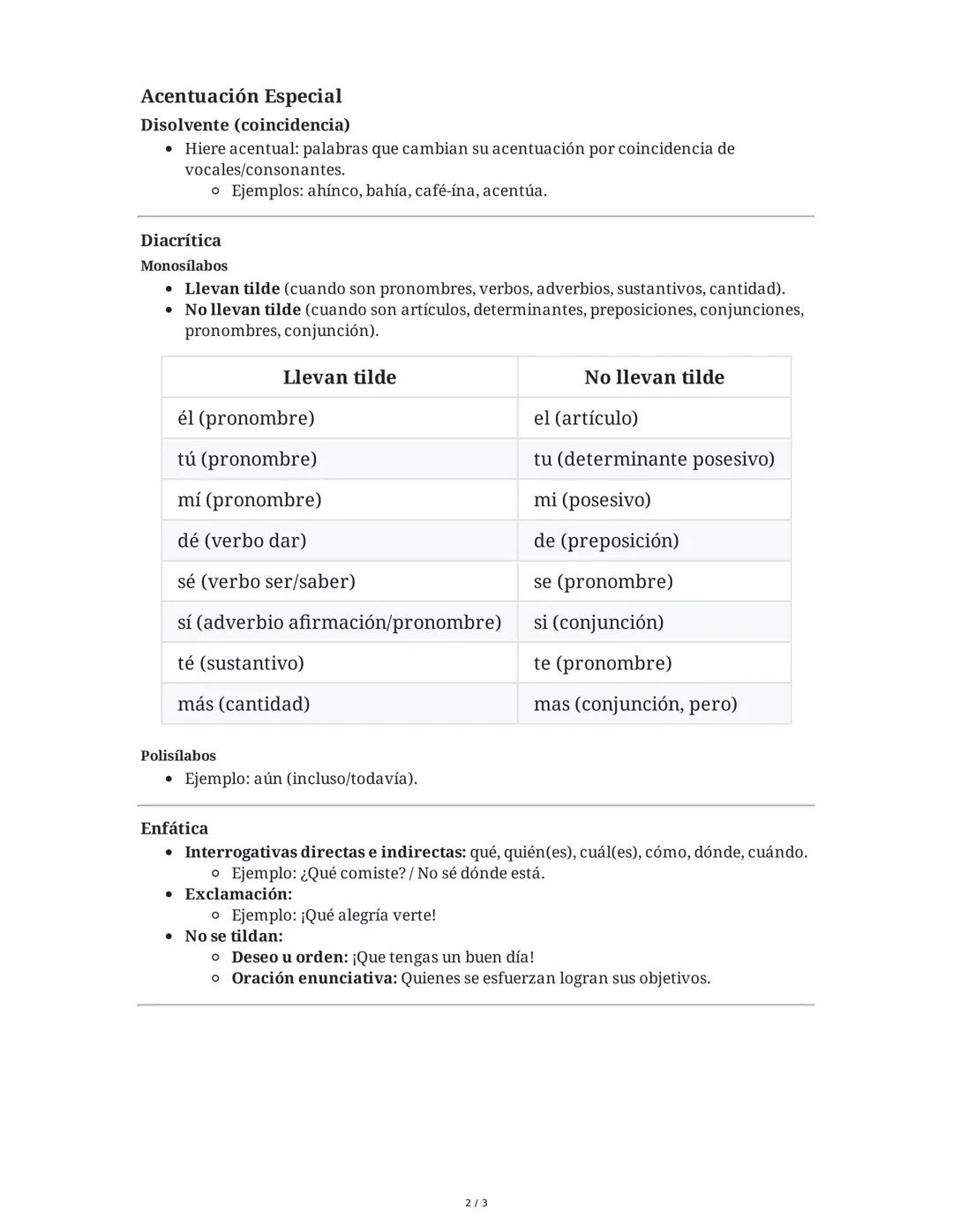 Resumen de las Fichas: Acentuación General y Especial
Acentuación General
Conceptos Básicos
Acento: Mayor fuerza de voz en una sílaba.
Tilde