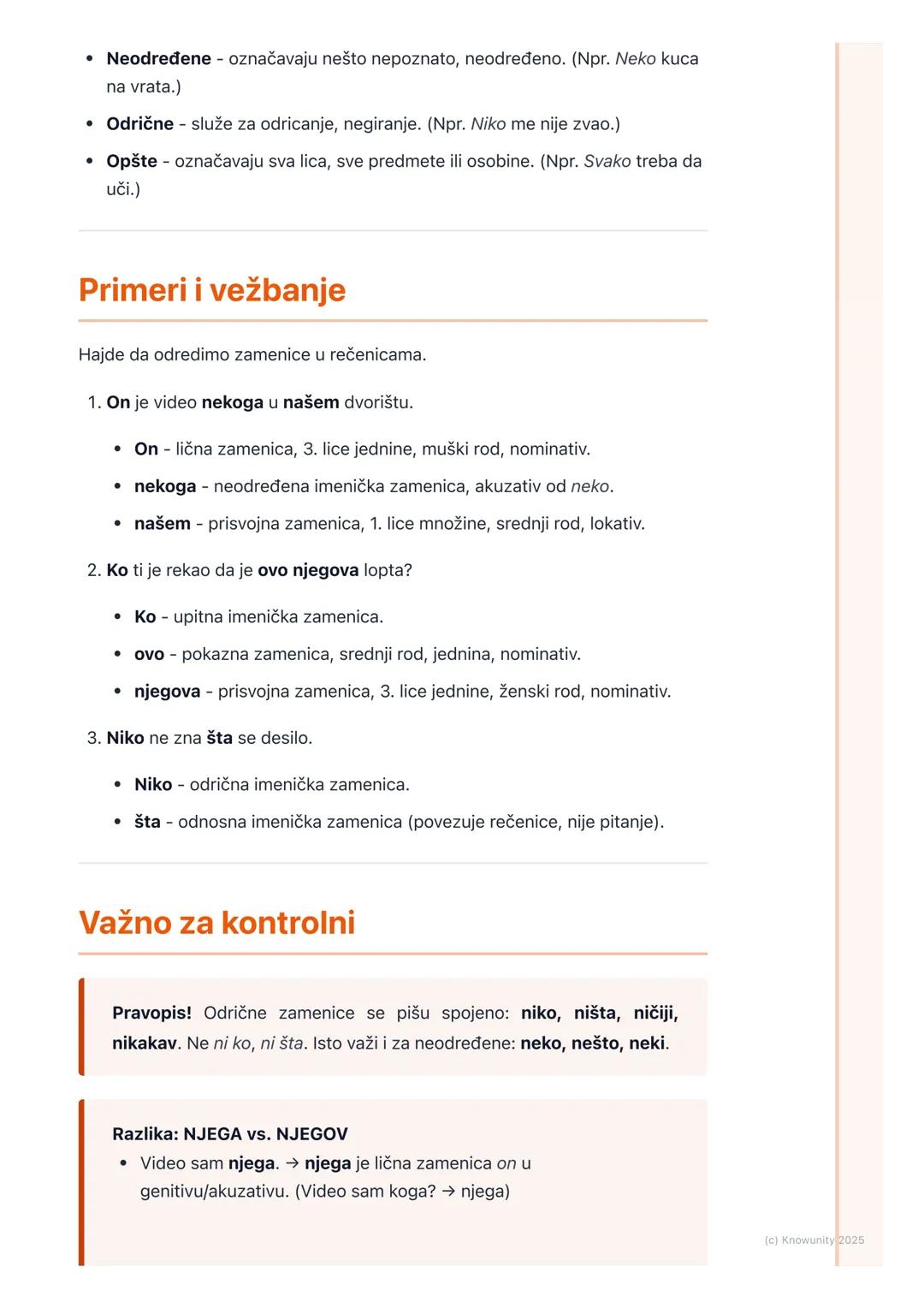 # Zamenice

## Šta su zamenice

Zamenice su promenljive vrste reči. Zovu se tako jer one zamenjuju druge
reči, najčešće imenice, ali i pride