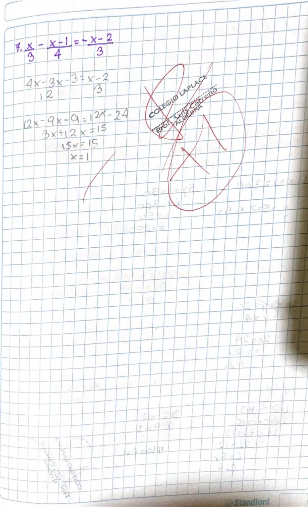 1. 2(x-1)-x+1=1
   2
   4x-4-x+1=1
   2
   4x-4-x+1=2
   3x5+2
   x=7
   3

2. x + x + x
   353
   5x+3x=x+2-324x=15x+30-45
   15
   3
   15
