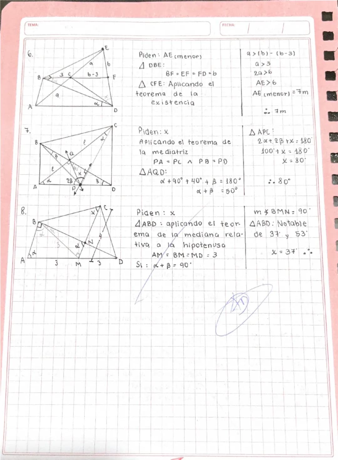 --- OCR Start ---
6
TEMA
FECHA
Cuadrilatero
15
04
23
8
B
N
B
B
C
1.
Piden: x
x=(a+8)-9
8
X
ABCD: Rombolde
2
2
a
9
BCAD & ABCDa
x = 4m..
M
Te