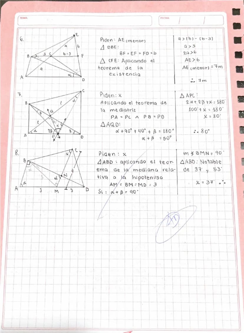 --- OCR Start ---
6
TEMA
FECHA
Cuadrilatero
15
04
23
8
B
N
B
B
C
1.
Piden: x
x=(a+8)-9
8
X
ABCD: Rombolde
2
2
a
9
BCAD & ABCDa
x = 4m..
M
Te