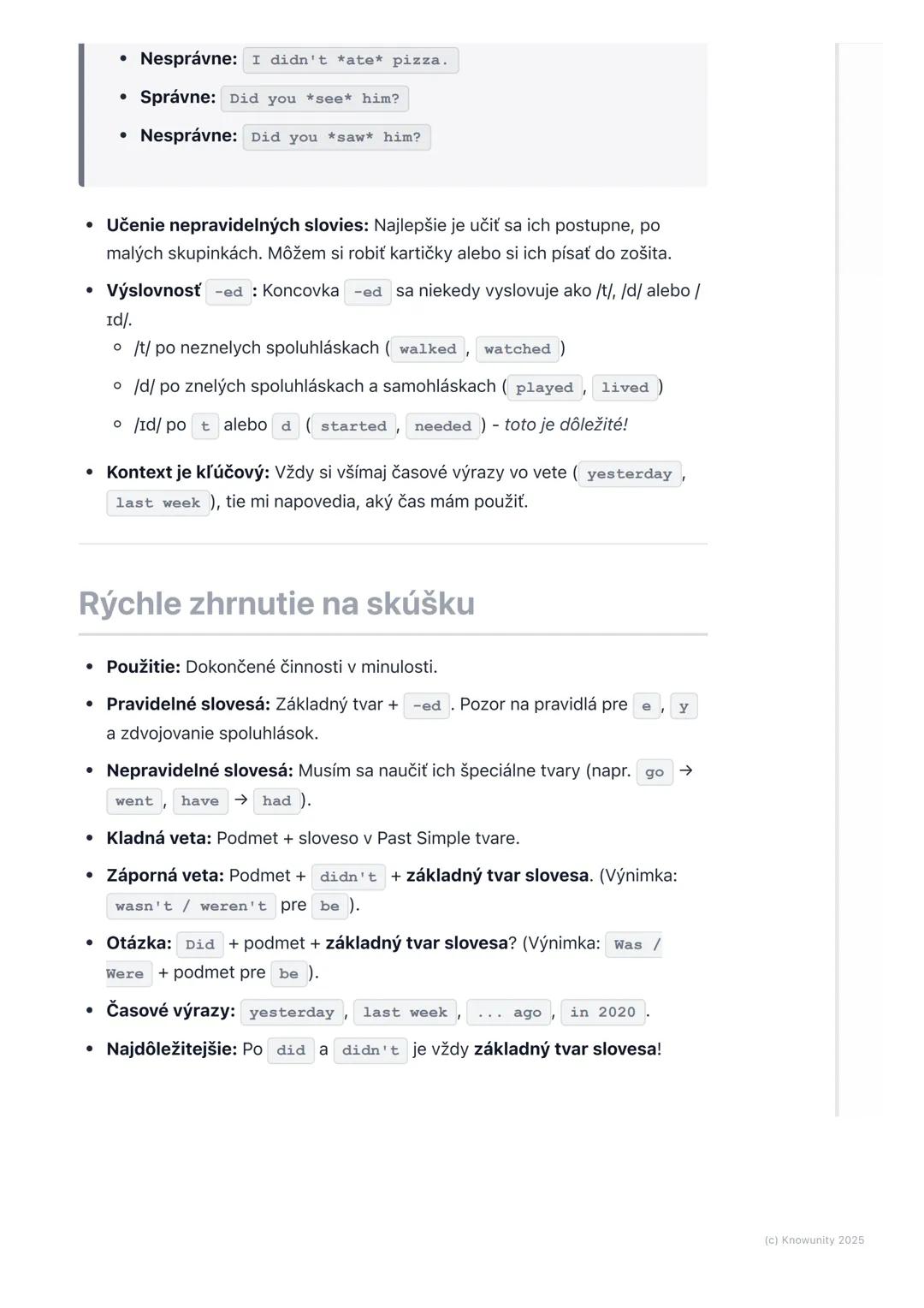 # Gramatika: Minulý jednoduchý
# čas (Past Simple)

Úvod do minulého jednoduchého času

Minulý jednoduchý čas (Past Simple) používame, keď h