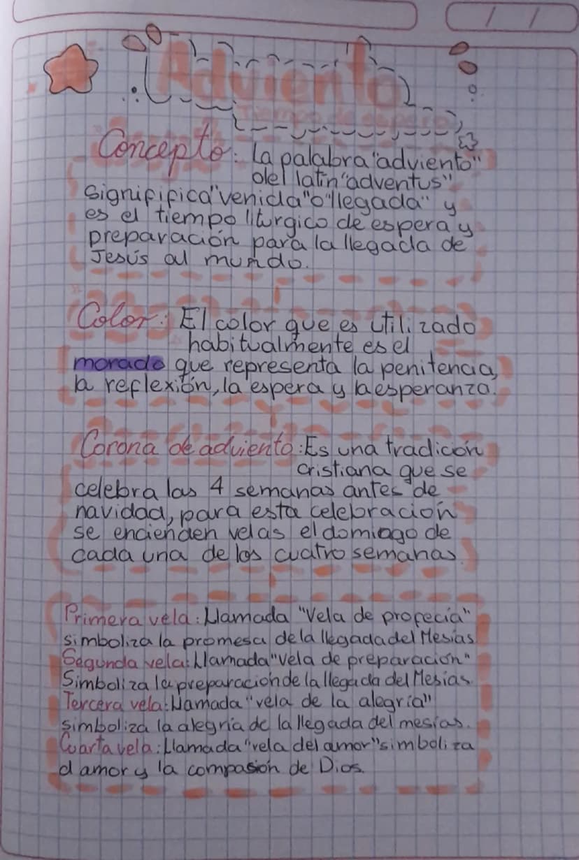 3
Concepto. La palabra adviento
olel latin adventus"
Signifificavenida "o llegada" y
es el tiempo liturgico de espera y
preparación para la 