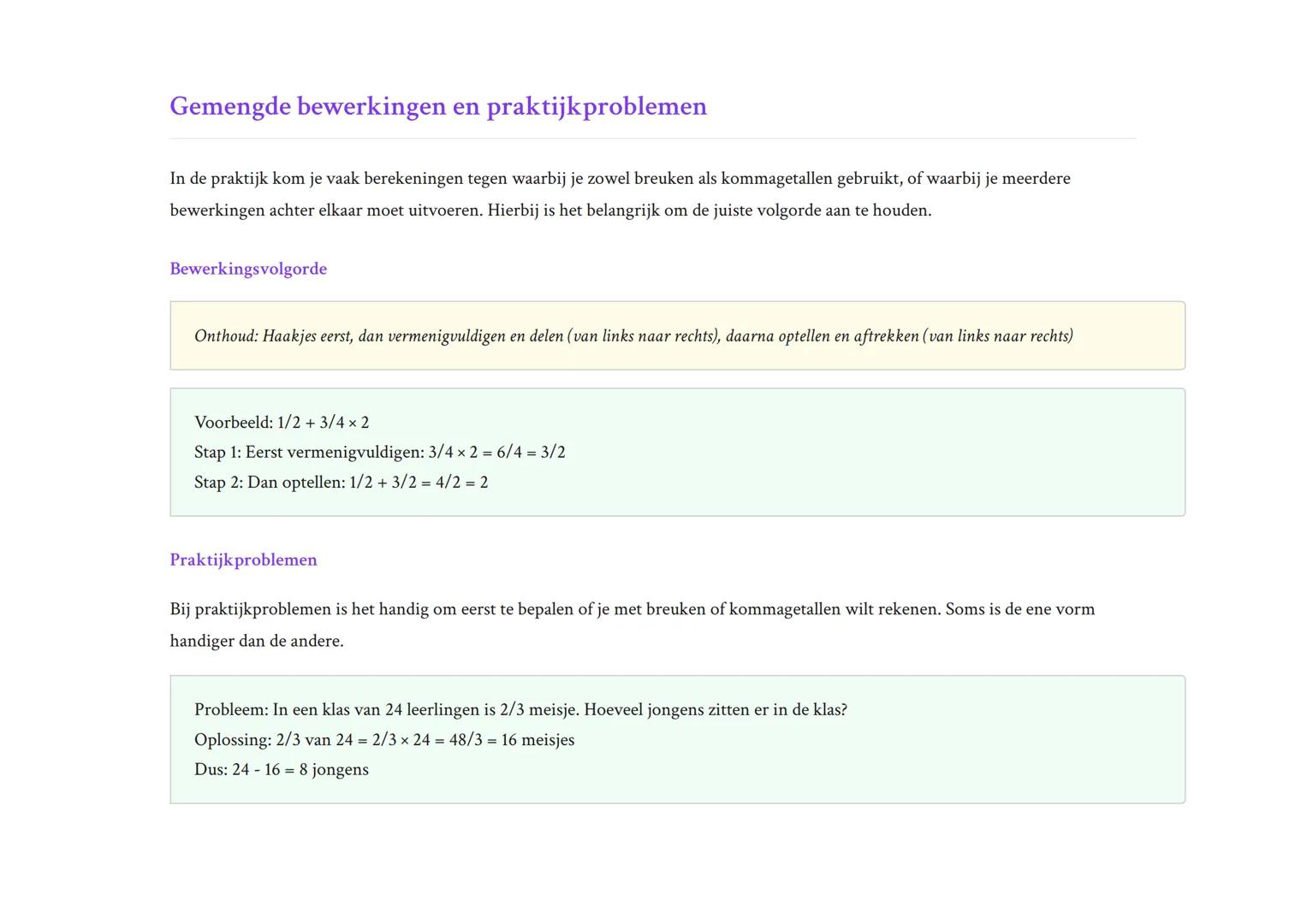 Rekenen met breuken en kommagetallen - Volledige gids
Leer optellen, aftrekken, vermenigvuldigen en delen met breuken
Rekenen  Grade 7  Neth