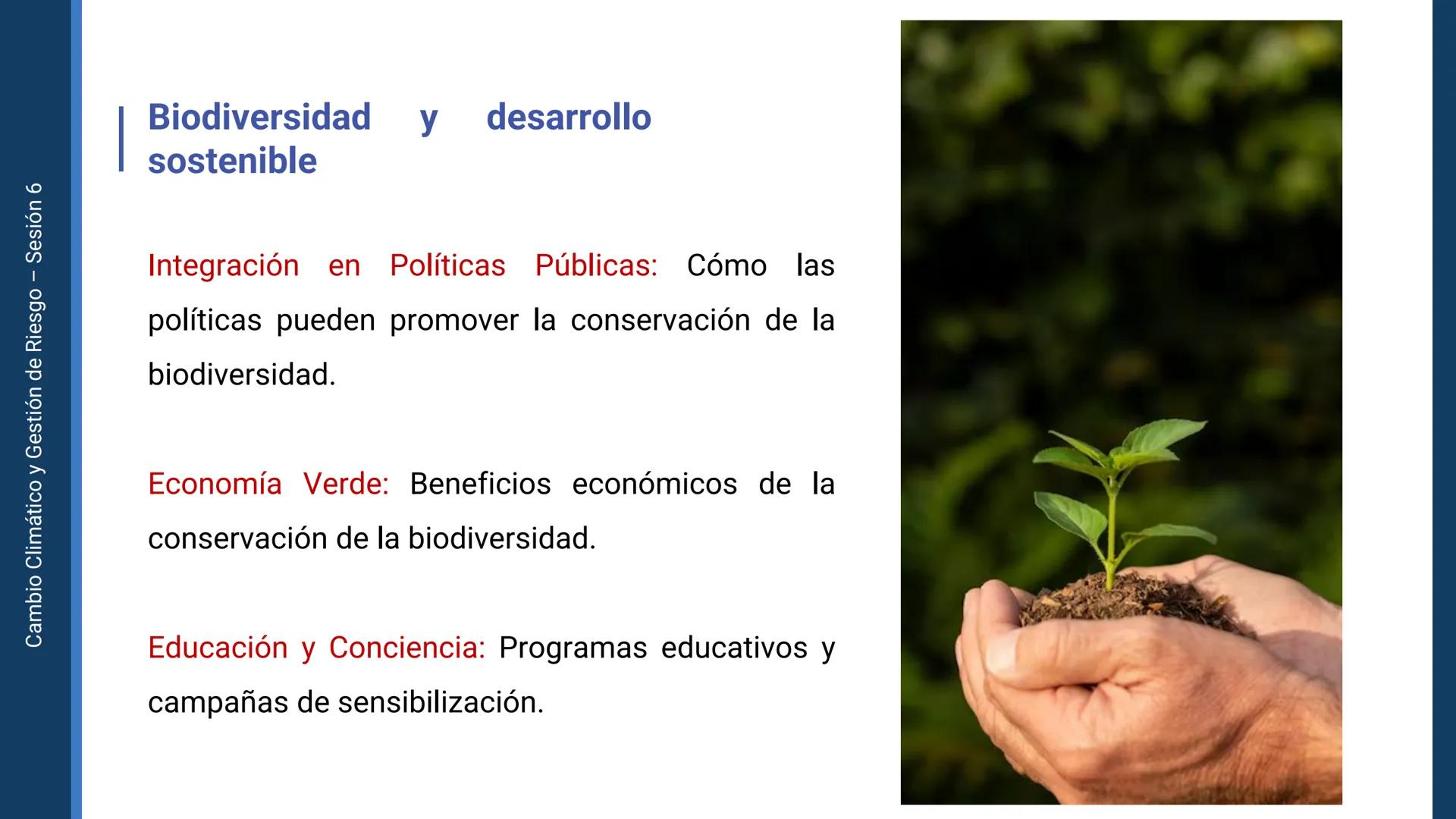 Pregrado
Facultad de
ciencias de la
salud

¡ÚNETE
contra la
COVID-19!

CAMBIO CLIMÁTICO
Y GESTIÓN DE
RIESGOS

Sesión 6

Tema:

Ecosistema y 