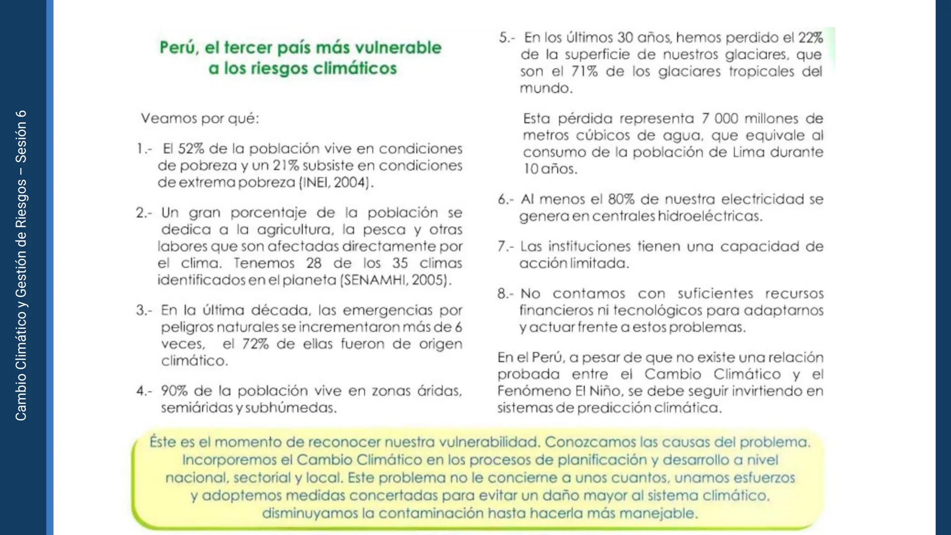 Pregrado
Facultad de
ciencias de la
salud

¡ÚNETE
contra la
COVID-19!

CAMBIO CLIMÁTICO
Y GESTIÓN DE
RIESGOS

Sesión 6

Tema:

Ecosistema y 