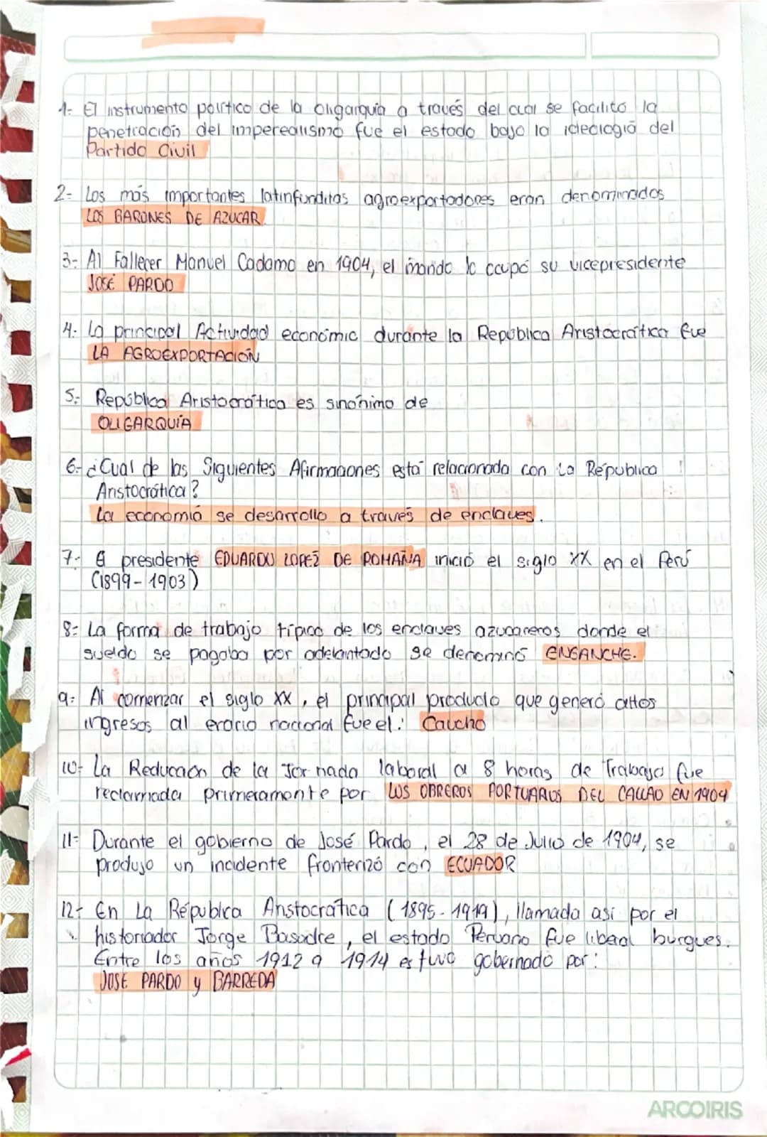 1: El instrumento político de la oligarquia a través del cual se facilito la
penetración del impereauismo fue el estado bajo la idleclogia d