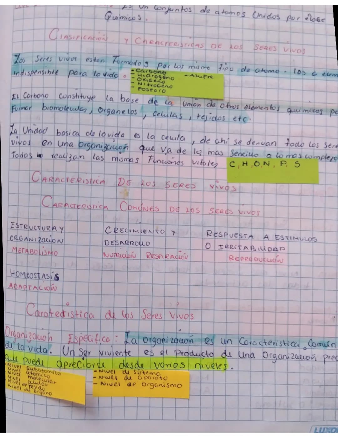 Clasificaciones  y caracteristica  de los seres vivo.