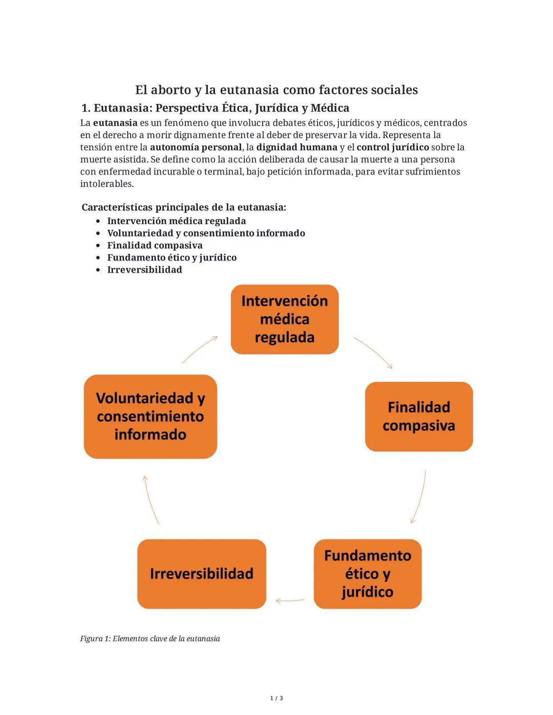 El aborto y la eutanasia como factores sociales
1. Eutanasia: Perspectiva Ética, Jurídica y Médica
La eutanasia es un fenómeno que involucra