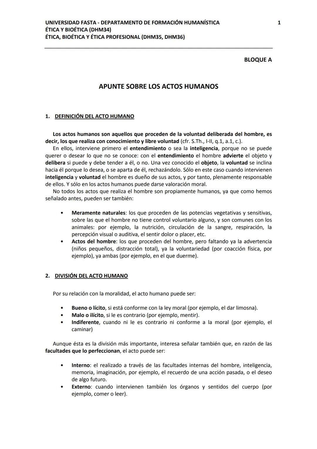 UNIVERSIDAD FASTA - DEPARTAMENTO DE FORMACIÓN HUMANÍSTICA
ÉTICA Y BIOÉTICA (DHM34)
ÉTICA, BIOÉTICA Y ÉTICA PROFESIONAL (DHM35, DHM36)

BLOQU