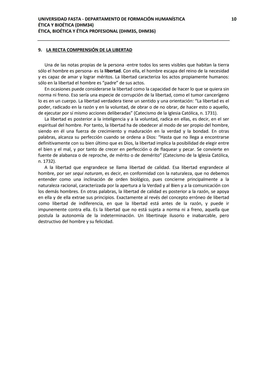 UNIVERSIDAD FASTA - DEPARTAMENTO DE FORMACIÓN HUMANÍSTICA
ÉTICA Y BIOÉTICA (DHM34)
ÉTICA, BIOÉTICA Y ÉTICA PROFESIONAL (DHM35, DHM36)

BLOQU
