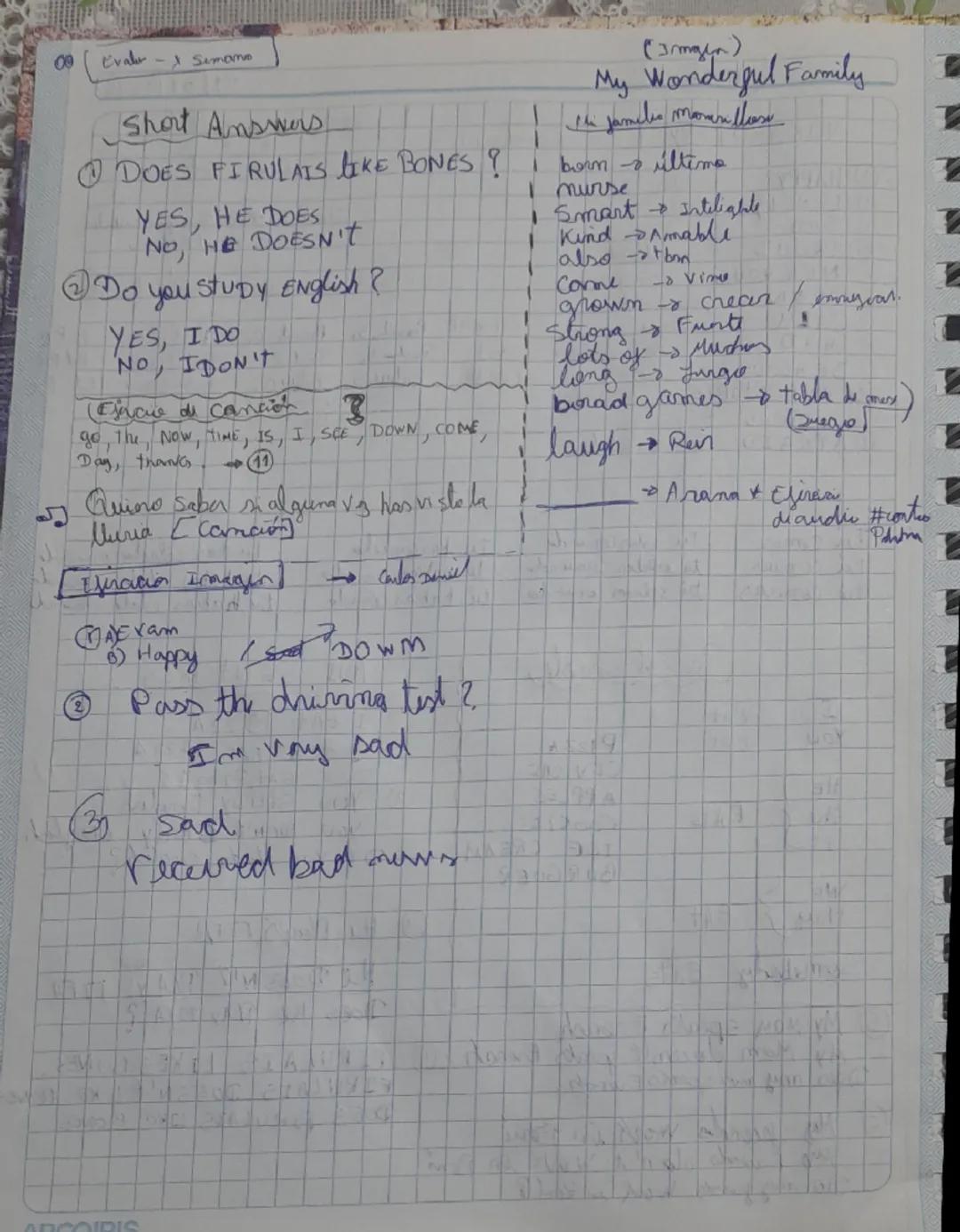 # UNIT 1

21/01/2025

VOCABULARY 1 - Emotions | SAD DAD THAT

1 HAPPY

2 LONELY Solo

3 SAD Thisle

4 PROUD Orgullosxe

5 NER VOUS Ne

6 DOW