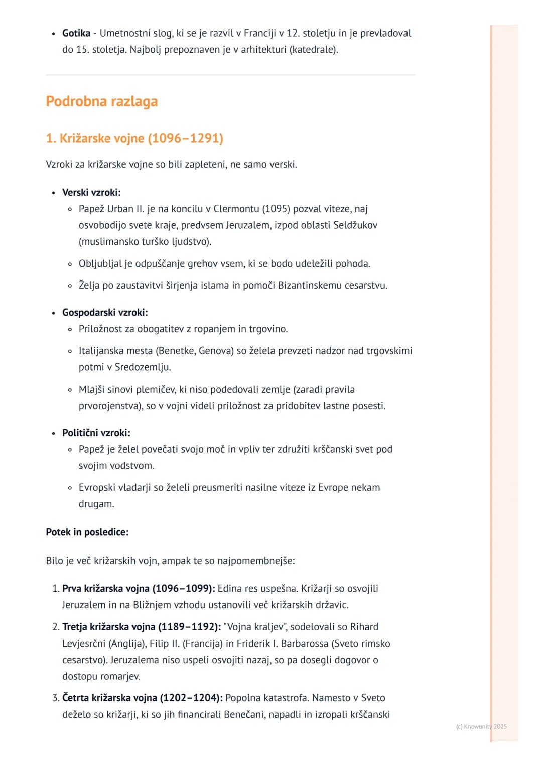 # Visoki srednji vek: Križarske vojne,
mesta in kultura

Visoki srednji vek: pregled obdobja

Visoki srednji vek (približno od 11. do 13. st