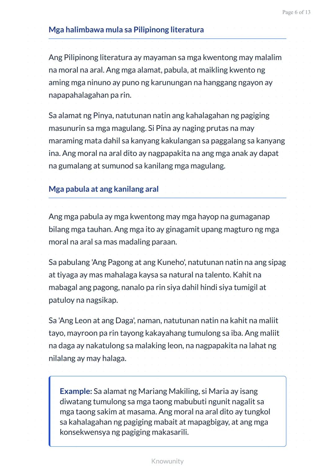 # Pagsusuri ng mga Aral sa Piling Akdang Pampanitikan

Pag-aaral kung paano hanapin at unawain ang mga moral na aral sa literatura

## Mga L