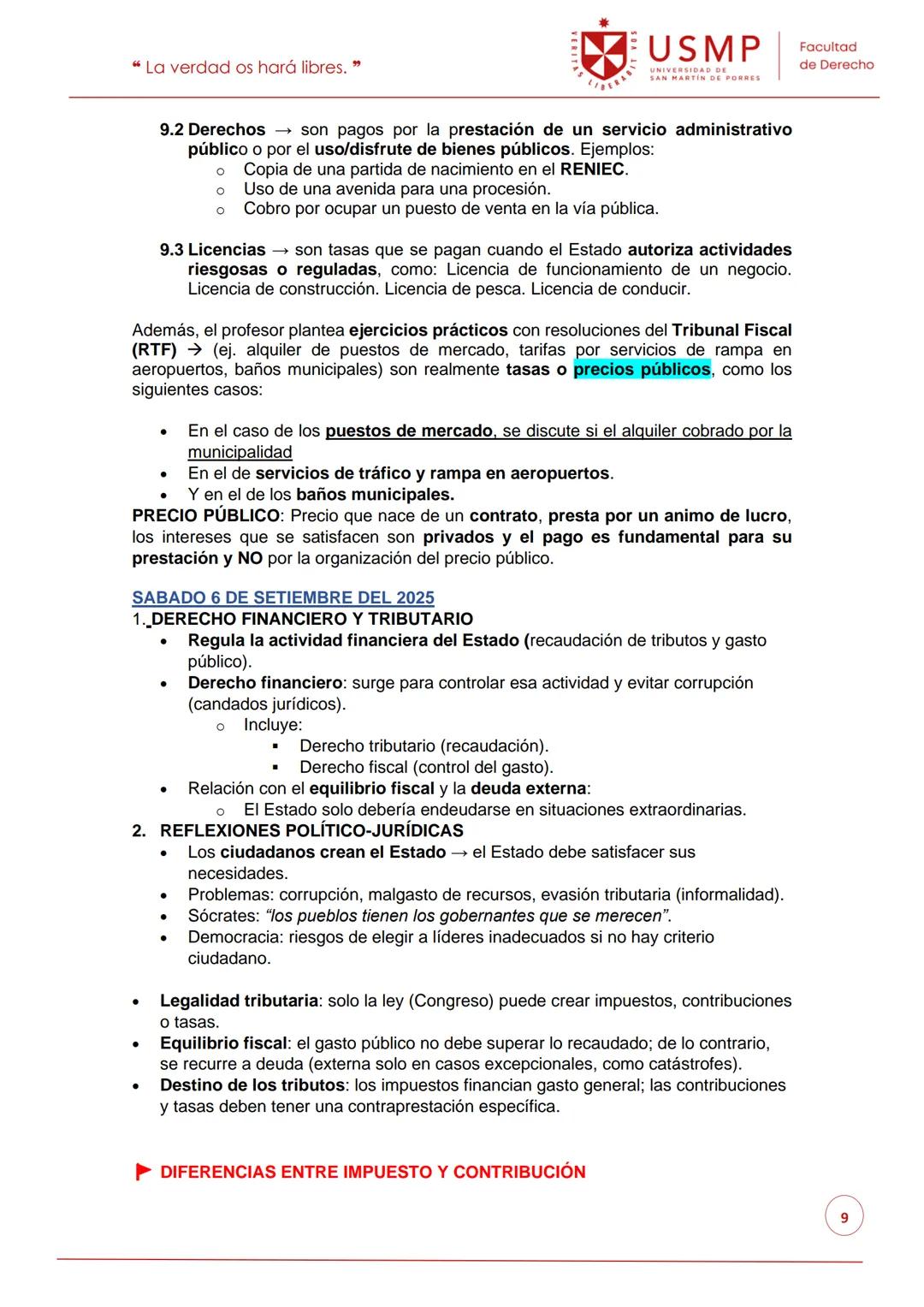 "La verdad os hará libres."

USMP
UNIVERSIDAD DI
Facultad
de Derecho
PRIMERA CLASE → Mera introducción al syllabus del ciclo 2025-11

26 DE 