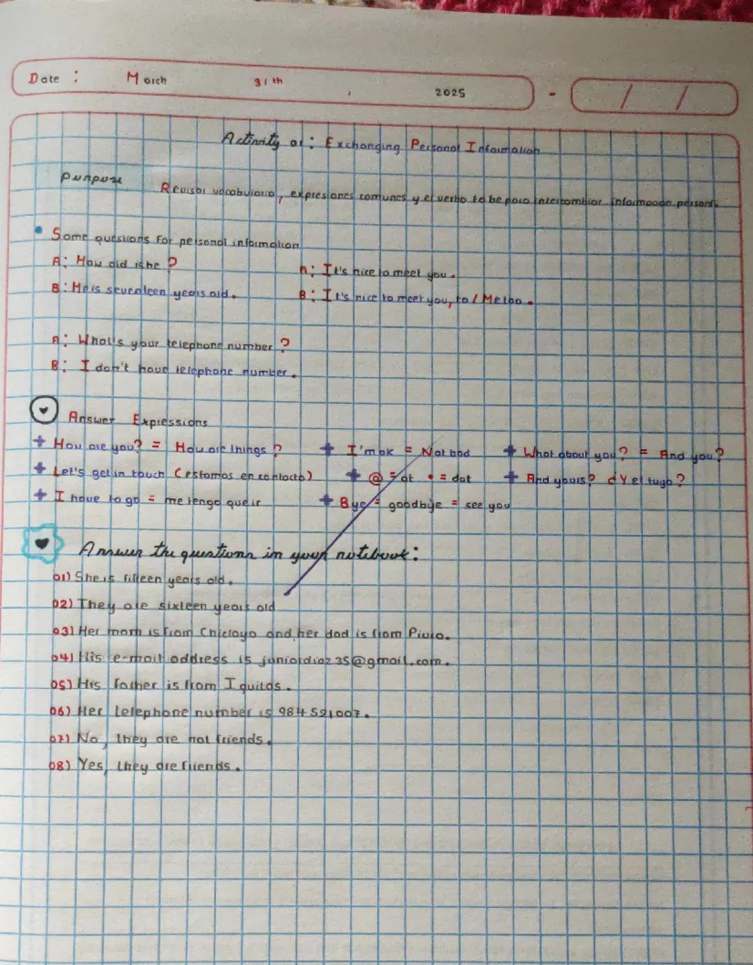 Información Personal y el Verbo 'To Be'