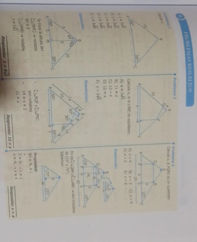 Segmentos, ángulos y triángulos
notables
DESARROLLO DEL TEMA
ANGULOS
P
Bisectriz
B
0
ανα
B
B
x
Q
X=45°
B
•
Co: complemento de
•
R
C=90-0
CC₁