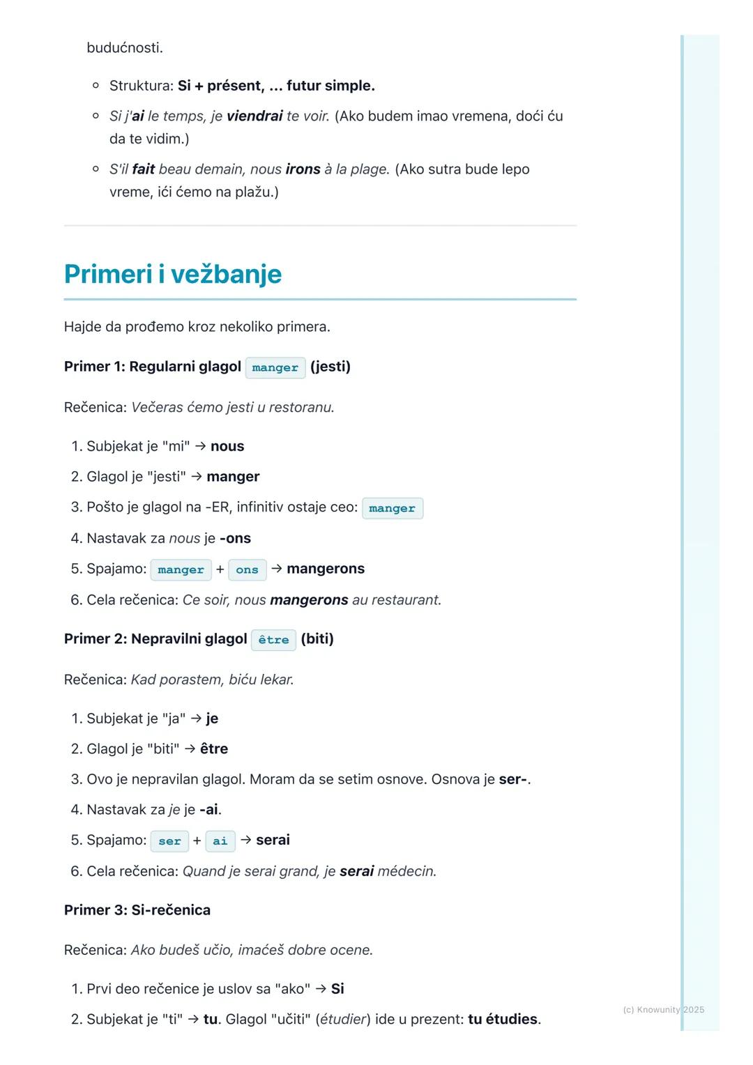 # Futur Simple

## Uvod u futur simple

Futur simple je prosto buduće vreme u francuskom jeziku. Koristimo ga da
govorimo o radnjama koje će